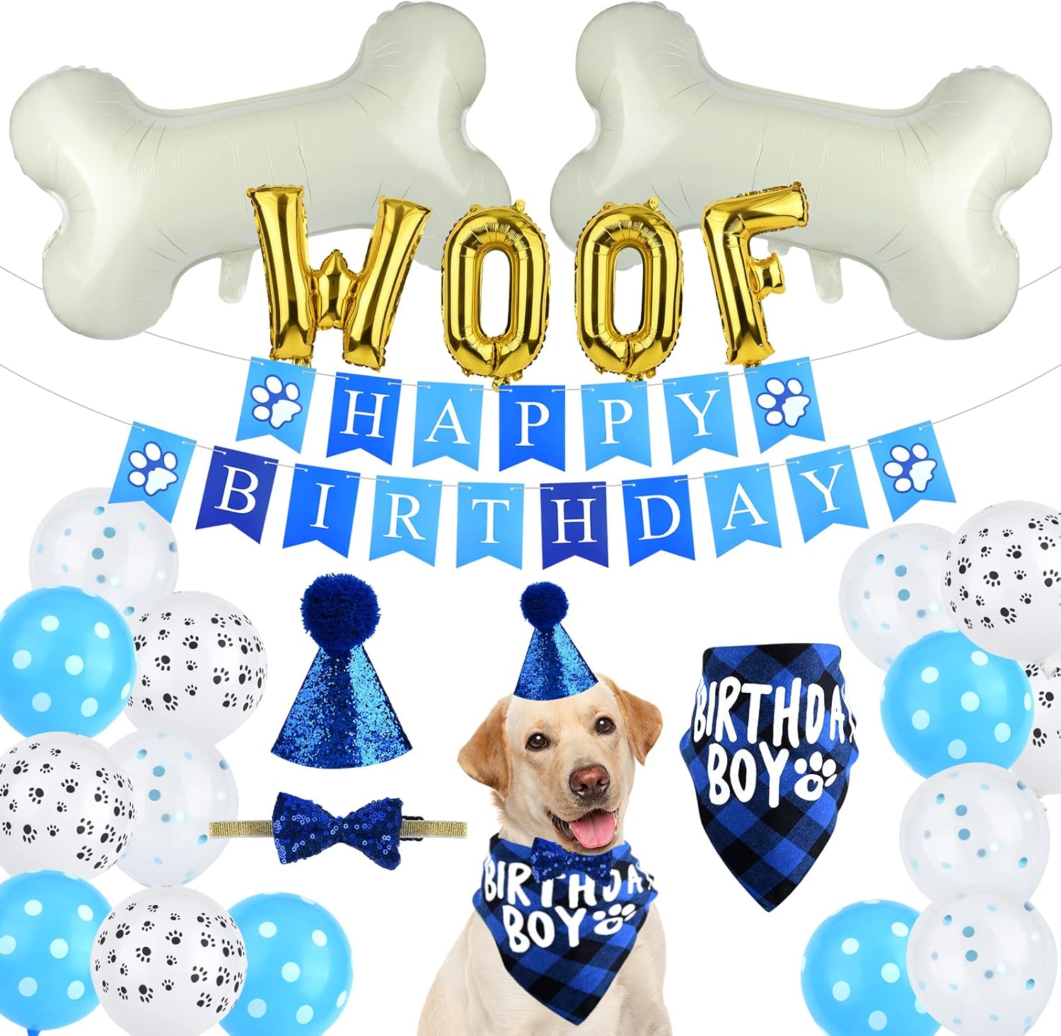 Best ASTARON Pet Dog Birthday Party Supplies,Blue Boy Dog Birthday Hat Bandana with Bone Balloons Pupp... Review - Complete Analysis & Verdict